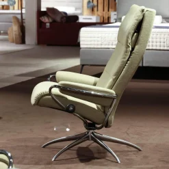Relaxsessel Mit Hocker Tokyo Stoff Calido 579 Light Green Hellgrün Gestell Star 40 Alu