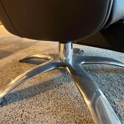 Relaxsessel Multi-Move Mini Yoga Leder Konia Bronzo Armlehne Mit Leder Bezogen gestell 5-Sternfuß Ellips Alu Chrom