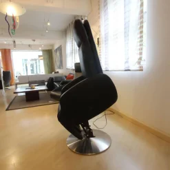 Relaxsessel Nido Situp Bezug Leder Atlas 150 Schwarz Drehteller Edelstahl Mit Aufstehhilfe