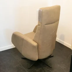 Relaxsessel NX 329 Bezug Leder Rancho Beige Creme Kreuzfuß 87 Schwarz Mit Rückenverstellung