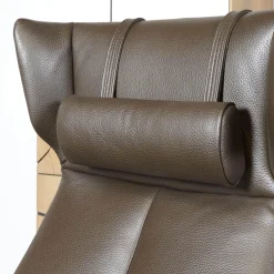 Relaxsessel Orea Leder Braun Gestell Silber