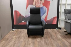Relaxsessel Primo Leder Polo Schwarz mit Verstellfunktion