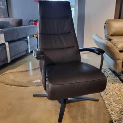 Relaxsessel Rafael Leder Nero PG L30 Medium Schwarz Kreuzfuß Schwarz Relaxfunktion Motorisch