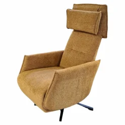 Relaxsessel S700-16 Stoff 0740/05 Orange Fuß Metall Schwarz mit motorischer Verstellung