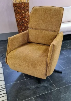 Relaxsessel S700-16 Stoff 0740/05 Orange Fuß Metall Schwarz mit motorischer Verstellung