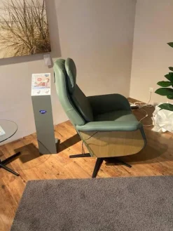 Relaxsessel Sam Leder 94 Paloma Fog 37 Grün mit elektrischer Relaxfunktion