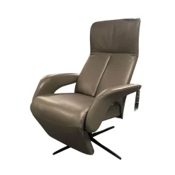 Relaxsessel Symphony JR 3860 Multi Move Medi Leder Celia Smoke Grau Braun 4 Stern Fuß Gewellt Schwarz Lackiert