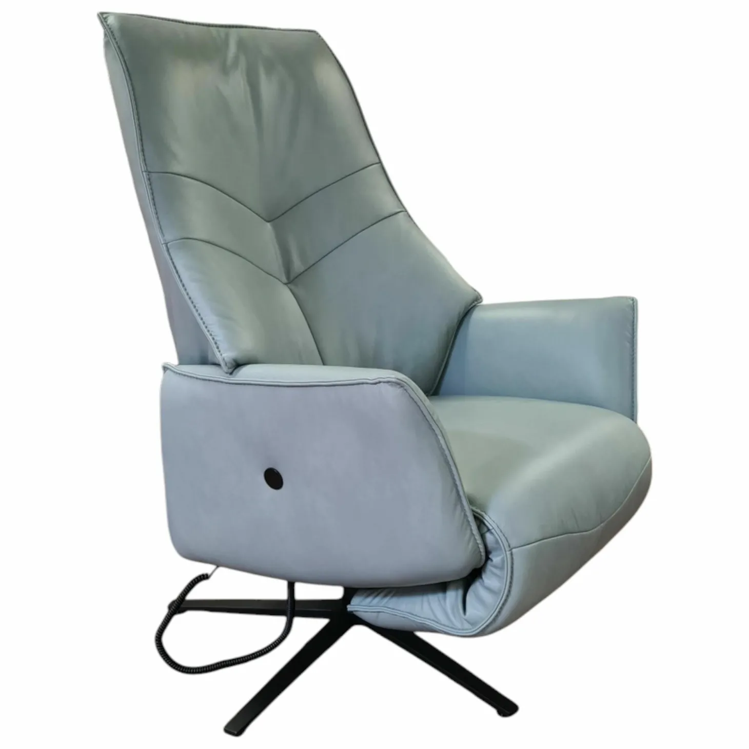 Relaxsessel 26V 2911 EM Hannover Leder Soft Nappa Jade Blau 3-Motorig Herz-Waage