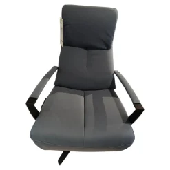 Relaxsessel WK 616 Carlos Leder G Davinci Night Blau Grau 4 Sternfuß Metall Black Schwarz Matt Mit Motorischer Kopfteilverstellung Und Aufstehhilfe