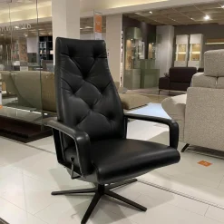 Relaxsessel WK 682 Flori Leder 40 Royal 100 Gestell Schwarz Pulverbeschichtet