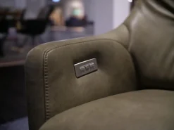 Relaxsessel WK 683 Hailey Medium Bezug Leder Polo 1102 Grün Sternfuß Edelstahl