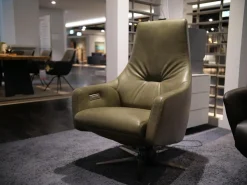 Relaxsessel WK 683 Hailey Medium Bezug Leder Polo 1102 Grün Sternfuß Edelstahl