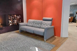 Relaxsofa Metropolitan Stoff Silva Grey Grau mit Kopfstütze