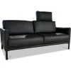 Rolf Benz Sofa Cara Leder 38.110 Schwarz Spange Stahl Schwarz