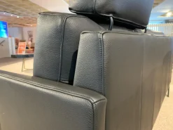 Rolf Benz Sofa Cara Leder 38.110 Schwarz Spange Stahl Schwarz