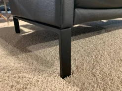 Rolf Benz Sofa Cara Leder 38.110 Schwarz Spange Stahl Schwarz