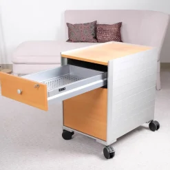 Rollcontainer Spatio Aluminium Natur Abdeckplatte Und Front Furnier Eiche Hell