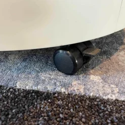 Rundkommode Conga in Lack Elfenbein mit 1 Schubkasten und 1 Offenem Fach