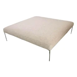 Saké Hocker Stoff Liseo Cat. Lusso Braun Gestell Hartzinn Lackiert