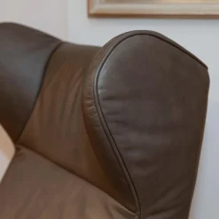 Schaukelsessel Dondolo Mit Hocker Leder Pisa 1224 Grigio Eiche Natur Geölt