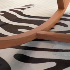 Schaukelsessel Tribeca Kavallerietuch Grau Braun mit Nackenkissen