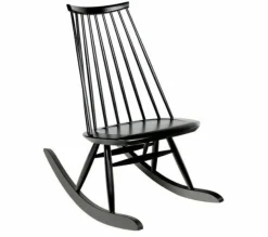 Schaukelstuhl Mademoiselle Birke Massiv Farbe Schwarz Gebeizt