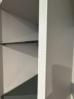 Schiebetürenschrank Athena Logica Lack 127 Hot Grau Griff Lack Absetzungen Melamin Holz MT RT Thermoeiche Innen Stoffoptik Perlmutt