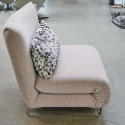 Schlafsessel Josh Stoff Corris Rosa Kufe Edelstahl Geschliffen Ohne Kopfstütze