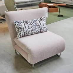 Schlafsessel Josh Stoff Corris Rosa Kufe Edelstahl Geschliffen Ohne Kopfstütze