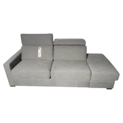 Schlafsofa Cleopatra Plus Stoff 2 6986 Grau Fuß Chrom Mit Verstellbarer Kopfstütze Und Aufklappbarem Hocker