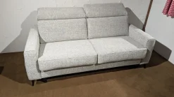 Schlafsofa Enya Stoff 2-7074 Grau Füße Schwarz