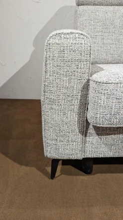 Schlafsofa Enya Stoff 2-7074 Grau Füße Schwarz