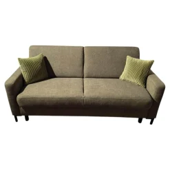 Schlafsofa Eve Stoff 2 6944 Grün Fuß Metall Schwarz Mit 2 Kissen Und Kaltschaummatratze