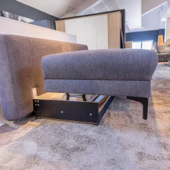 Schlafsofa Genua Bezug Stoff Alpha Anthrazit Fuß Metall Schwarz Matt Mit Dekokissen