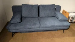 Schlafsofa Kendall Stoff 2-7063 Blau Füße Schwarz