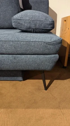 Schlafsofa Kendall Stoff 2-7063 Blau Füße Schwarz