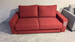 Schlafsofa Louna Stoff 2 6658 Rot Füße Chrom