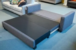 Schlafsofa Minnie Stoff E2055 Anthrazit Füße Schwarz