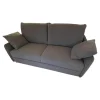 Schlafsofa Valentina 3000 Stoff Cezanne 802 Mittelgrau Grau Gestell Stahl Schwarz Mit 2 Kissen