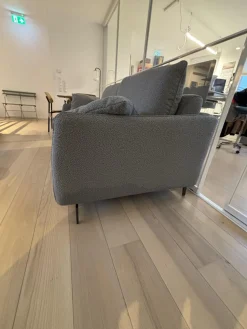 Schlafsofa Valentina 3000 Stoff Cezanne 802 Mittelgrau Grau Gestell Stahl Schwarz Mit 2 Kissen