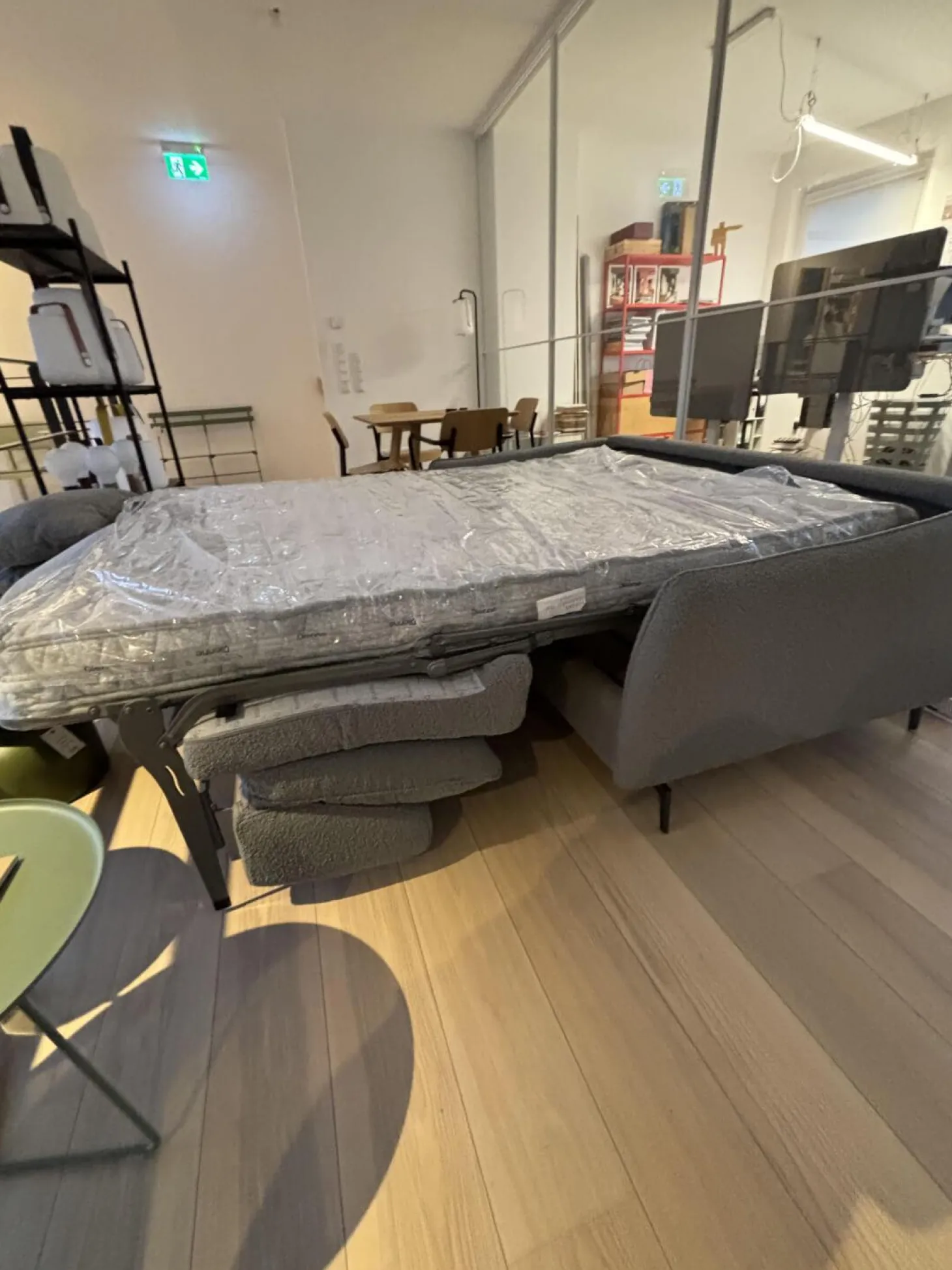 Schlafsofa Valentina 3000 Stoff Cezanne 802 Mittelgrau Grau Gestell Stahl Schwarz Mit 2 Kissen