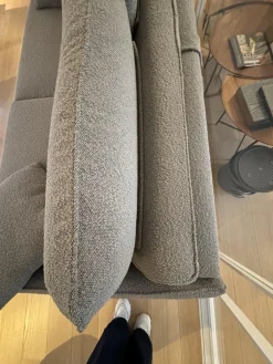 Schlafsofa Valentina 3000 Stoff Cezanne 802 Mittelgrau Grau Gestell Stahl Schwarz Mit 2 Kissen