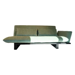 Schlafsofa Veda Stoff Pesaro Kat. D Schilf Cort Grün mit 2 Kissen