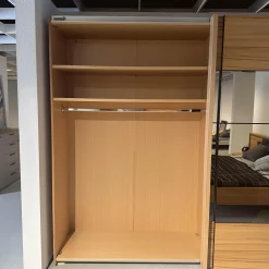 Schlafzimmer Acrea Bett Leder Braun Schwarz Und Strukturbuche Konsolen Mit Schubkästen