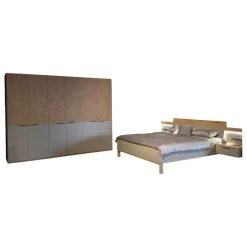 Schlafzimmer Cuneo Balkeneiche Akzent Lack Taupe Grau Beige Griffe Smart Anthrazit Mit Beleuchtung