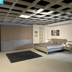 Schlafzimmer Cuneo Balkeneiche Akzent Lack Taupe Grau Beige Griffe Smart Anthrazit Mit Beleuchtung