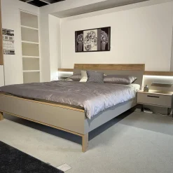 Schlafzimmer Cuneo Balkeneiche Akzent Lack Taupe Grau Beige Griffe Smart Anthrazit Mit Beleuchtung