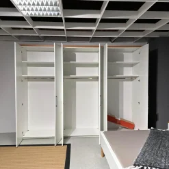 Schlafzimmer Dream Lack Reinweiss Akzent Natureiche Kunstleder Struktur Taupe Grau Griffe Chrom Glänzend