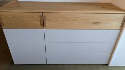 Schlafzimmer Lack Kristallgrau Matt Eiche Natur Massiv Bett Ohne Matratze Und Ohne Lattenrost