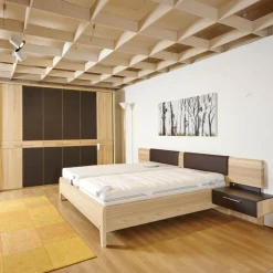 Schlafzimmer Merida Strukturesche Funiert Akzente Moccabraun Seidenmatt Inklusive Beleuchtung